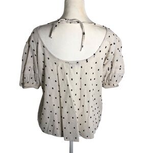 Madewell knit tie back puff sleeve top Sz Small